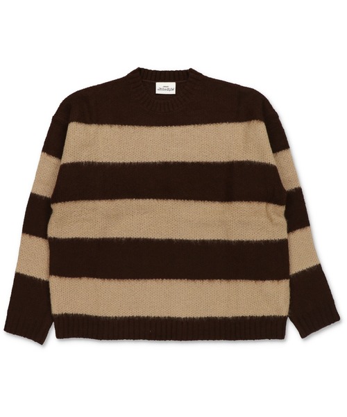 SPINNS（スピンズ）の「グランジ＆ストリート/ チクチクしないモヘアボーダーニット（ニット/セーター・メンズ・ホワイト×ブラック/ネイビー系/ブラウン系その他/ブラック×レッド/グレー系その他/ピンク系その他・ONESIZE）」の20枚目の写真