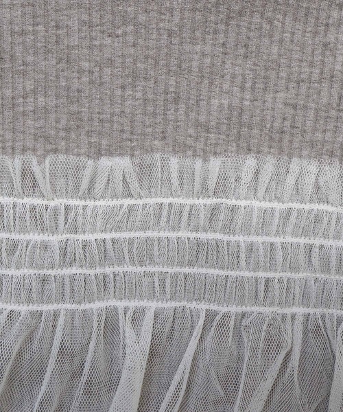 Crisp(クリスプ)の「チュールレイヤードハイネックリブTシャツ(Tシャツ/カットソー・レディース・グレー/ベージュ・FREE)」の18枚目の写真