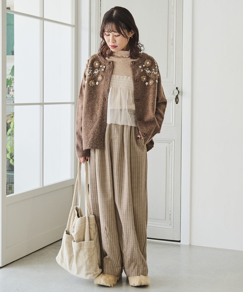 Crisp(クリスプ)の「チュールレイヤードハイネックリブTシャツ(Tシャツ/カットソー・レディース・グレー/ベージュ・FREE)」の22枚目の写真