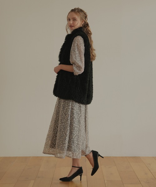 Dorry Doll（ドリードール）の「プードルファーベスト（ベスト・レディース・ブラック/ブラウン/ベージュ・MEDIUM）」の6枚目の写真