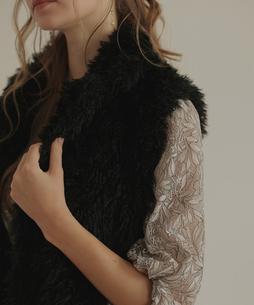 Dorry Doll（ドリードール）の「プードルファーベスト（ベスト・レディース・ブラック/ブラウン/ベージュ・MEDIUM）」の10枚目の写真