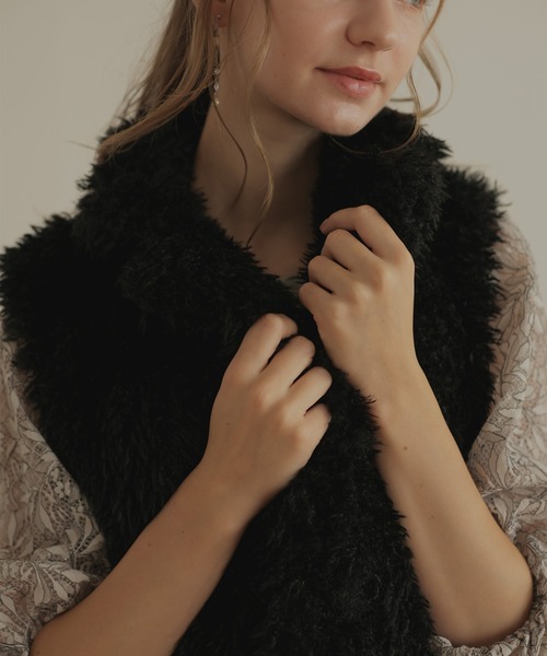 Dorry Doll（ドリードール）の「プードルファーベスト（ベスト・レディース・ブラック/ブラウン/ベージュ・MEDIUM）」の11枚目の写真