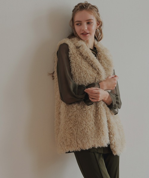 Dorry Doll（ドリードール）の「プードルファーベスト（ベスト・レディース・ブラック/ブラウン/ベージュ・MEDIUM）」の16枚目の写真