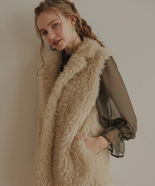 Dorry Doll（ドリードール）の「プードルファーベスト（ベスト・レディース・ブラック/ブラウン/ベージュ・MEDIUM）」の18枚目の写真