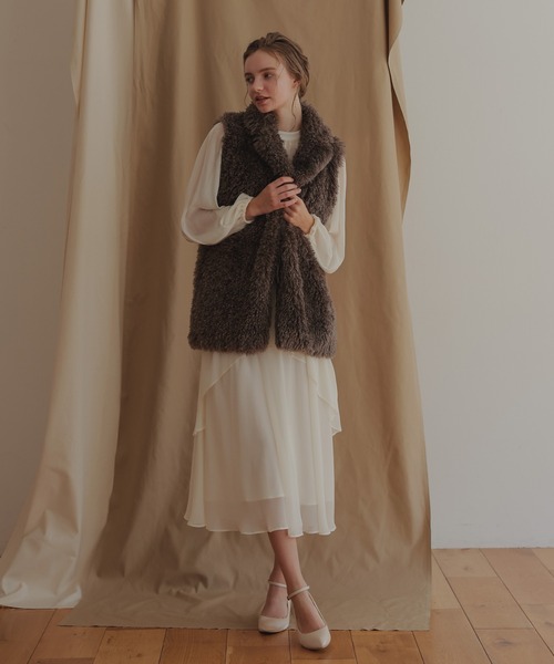 Dorry Doll（ドリードール）の「プードルファーベスト（ベスト・レディース・ブラック/ブラウン/ベージュ・MEDIUM）」の20枚目の写真