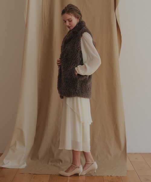 Dorry Doll（ドリードール）の「プードルファーベスト（ベスト・レディース・ブラック/ブラウン/ベージュ・MEDIUM）」の21枚目の写真