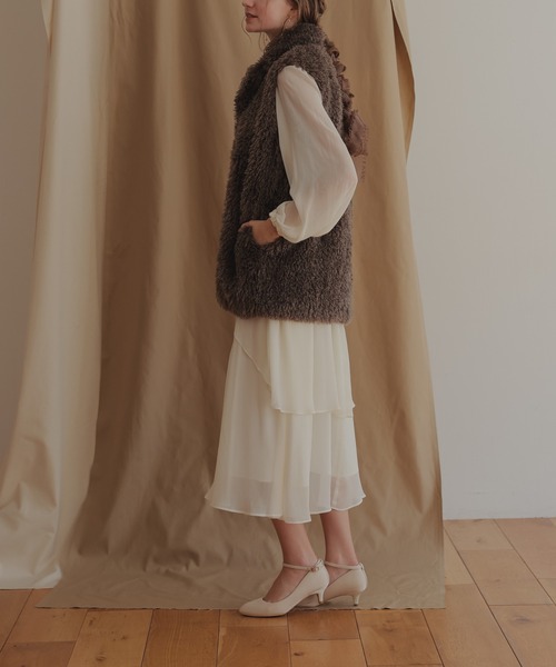 Dorry Doll（ドリードール）の「プードルファーベスト（ベスト・レディース・ブラック/ブラウン/ベージュ・MEDIUM）」の17枚目の写真