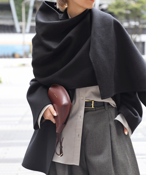 AP STUDIO(エーピーストゥディオ)の「スカーフ付きジャケット(その他アウター・レディース・ベージュ系その他/ブラック・FREE)」の2枚目の写真