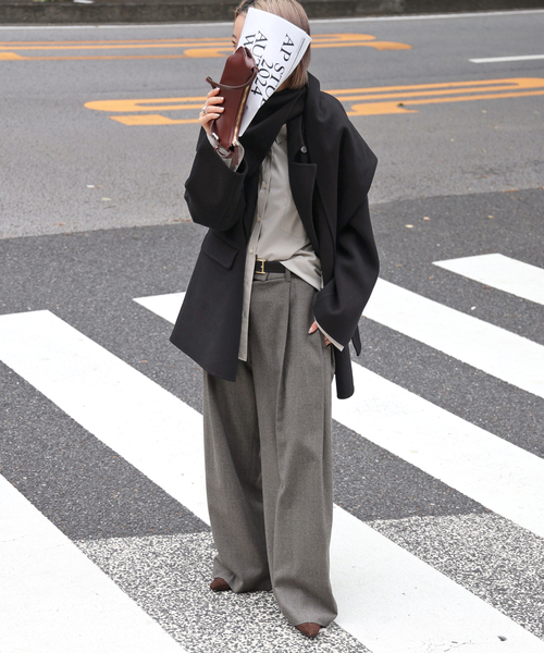 AP STUDIO(エーピーストゥディオ)の「スカーフ付きジャケット(その他アウター・レディース・ベージュ系その他/ブラック・FREE)」の6枚目の写真