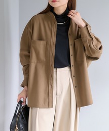 PUAL CE CIN | TR起毛バンドカラーシャツ(シャツ/ブラウス)