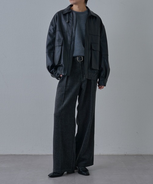 COLONY 2139（コロニートゥーワンスリーナイン）の「フェードヘリンボーンインタックトラウザー（スラックス・メンズ・グレー/ブラウン・LARGE/MEDIUM）」の12枚目の写真