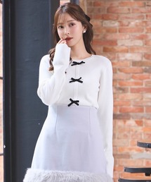 SWINGLE | フロントリボンフレア袖ニットプルオーバー(ニット/セーター)