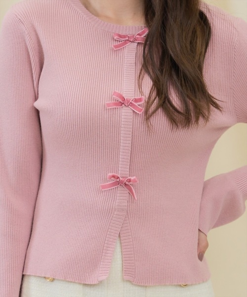 SWINGLE（スウィングル）の「フロントリボンフレア袖ニットプルオーバー（ニット/セーター・レディース・オフホワイト/ブラック/ピンク・FREE）」の19枚目の写真
