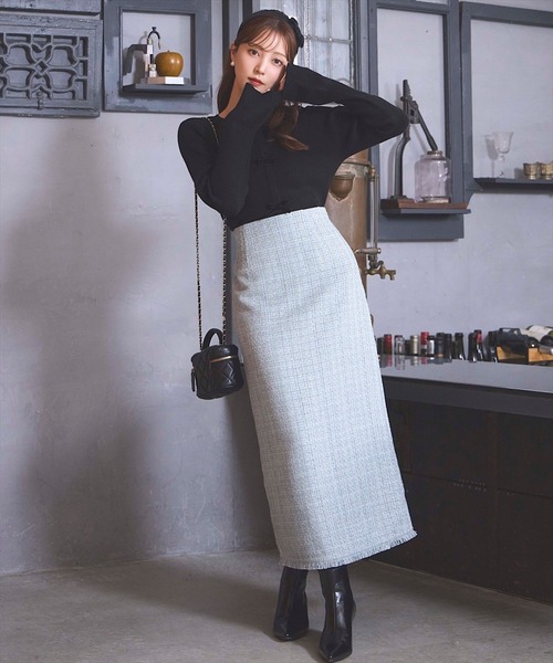 SWINGLE（スウィングル）の「フロントリボンフレア袖ニットプルオーバー（ニット/セーター・レディース・オフホワイト/ブラック/ピンク・FREE）」の15枚目の写真