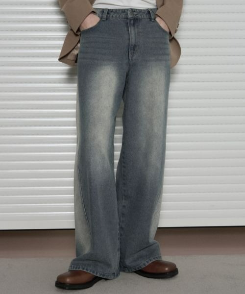 【セール】Washed Wide Denim Pants（デニムパンツ）｜LEATHERY（レザリー）