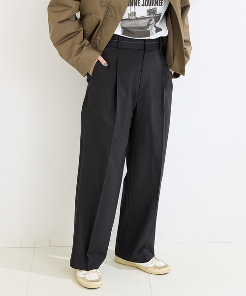 B.C STOCK(ベーセーストック)の「《追加2》マーベルトパンツ(スラックス・レディース・ブラック/カーキ/グレー・SMALL/MEDIUM)」の1枚目の写真