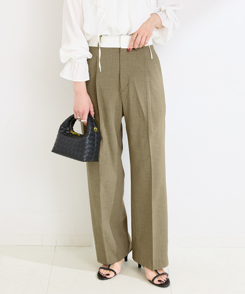 B.C STOCK(ベーセーストック)の「《追加2》マーベルトパンツ(スラックス・レディース・ブラック/カーキ/グレー・SMALL/MEDIUM)」の4枚目の写真