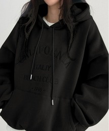 WEGO/ロゴ刺繍裏起毛フーディー/パーカー