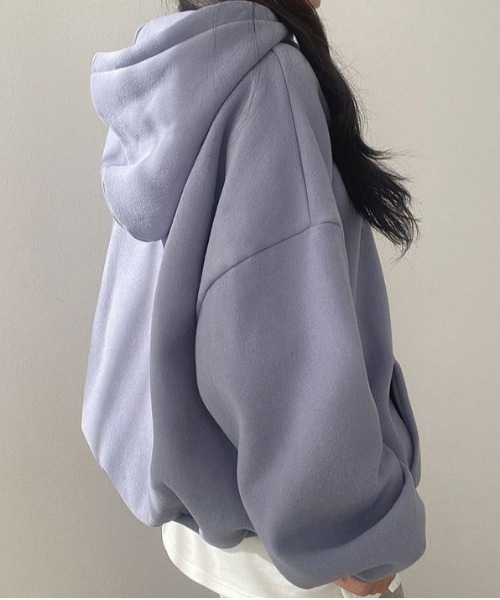 WEGO（ウィゴー）の「WEGO/ロゴ刺繍裏起毛フーディー／パーカー（パーカー・レディース・アイボリー/ブラック/ブルー/グレー・LARGE/MEDIUM）」の8枚目の写真