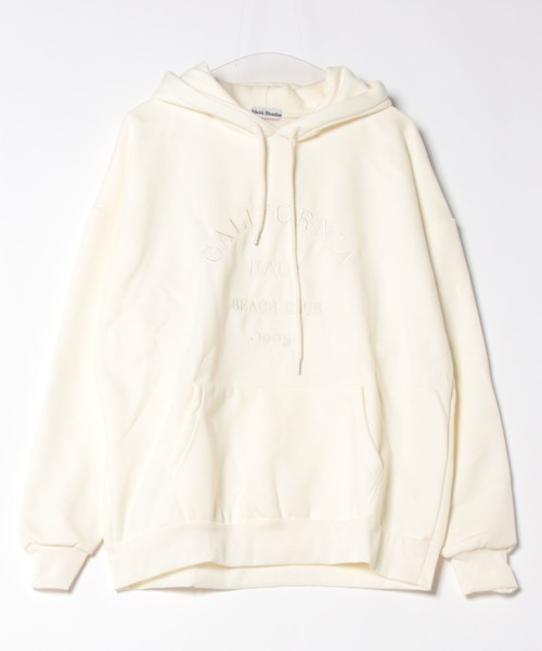 WEGO（ウィゴー）の「WEGO/ロゴ刺繍裏起毛フーディー／パーカー（パーカー・レディース・アイボリー/ブラック/ブルー/グレー・LARGE/MEDIUM）」の14枚目の写真