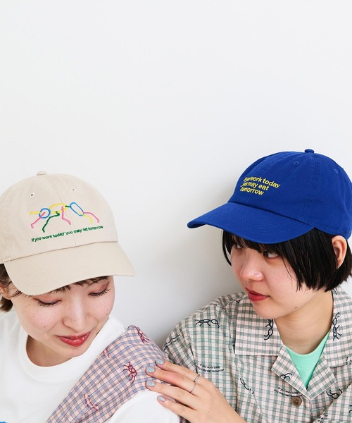 I am I in fact...(アイアムアイインファクト)の「ANT キャップ(キャップ・レディース・ブルー/ベージュ・FREE)」の3枚目の写真