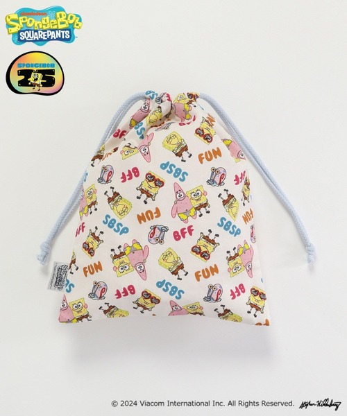 BAYFLOW（ベイフロー）の「【SpongeBob(スポンジ・ボブ)×BAYFLOW】巾着3点セット(KIDS)（エコバッグ/サブバッグ・キッズ・アイボリー・FREE）」の4枚目の写真