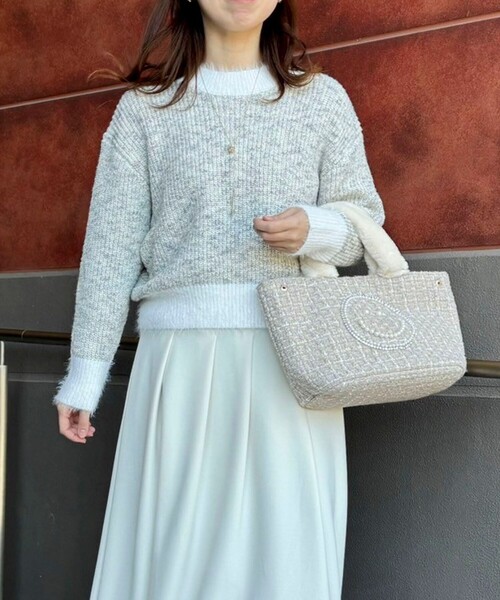 NOLLEY'S LIGHT（ノーリーズライト）の「ラメMIXヤーンプルオーバーニット（ニット/セーター・レディース・グリーン系その他/イエロー系その他/グレー系その他/ピンク系その他・38）」の2枚目の写真