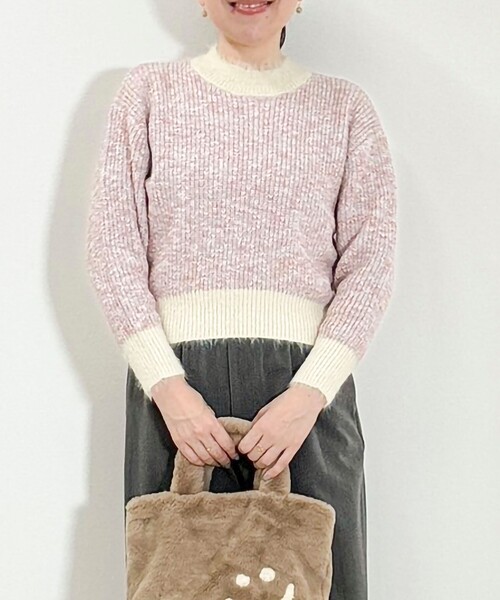 NOLLEY'S LIGHT（ノーリーズライト）の「ラメMIXヤーンプルオーバーニット（ニット/セーター・レディース・グリーン系その他/イエロー系その他/グレー系その他/ピンク系その他・38）」の4枚目の写真