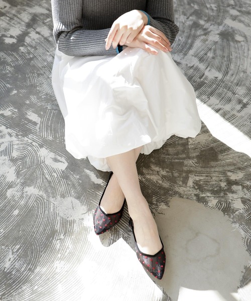 SESTO（セスト）の「ハート柄チュールスリングバックパンプス（パンプス・レディース・ベージュ/ブラック・22.5cm/23.5cm/24.5cm/23.0cm/24.0cm/25.0cm）」の9枚目の写真