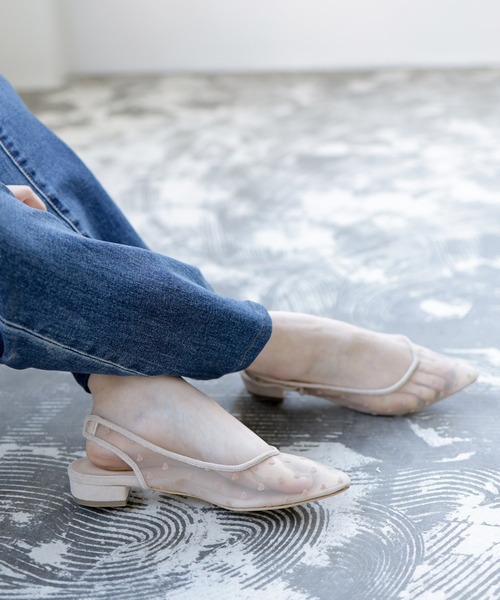 SESTO（セスト）の「ハート柄チュールスリングバックパンプス（パンプス・レディース・ベージュ/ブラック・22.5cm/23.5cm/24.5cm/23.0cm/24.0cm/25.0cm）」の18枚目の写真