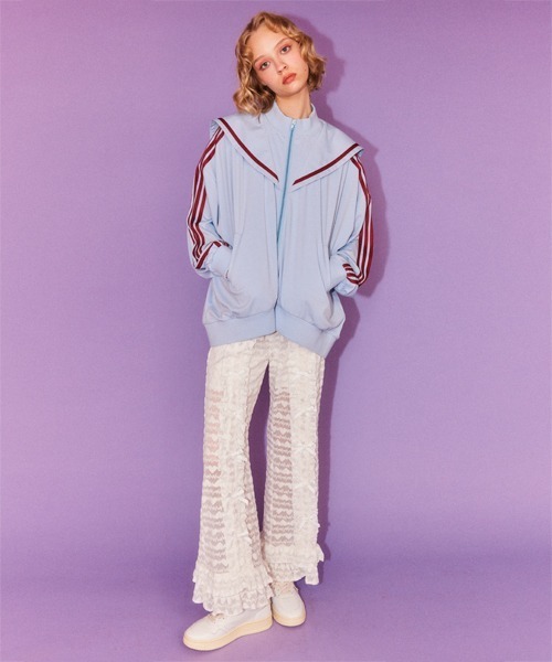 Candy Stripper（キャンディストリッパー）の「LOVE ME FLARE パンツ（その他パンツ・レディース・ブラック/オフホワイト・FREE）」の4枚目の写真