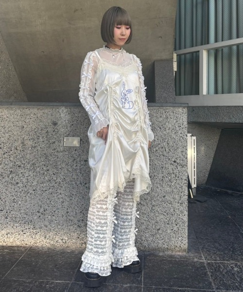 Candy Stripper（キャンディストリッパー）の「LOVE ME FLARE パンツ（その他パンツ・レディース・ブラック/オフホワイト・FREE）」の14枚目の写真