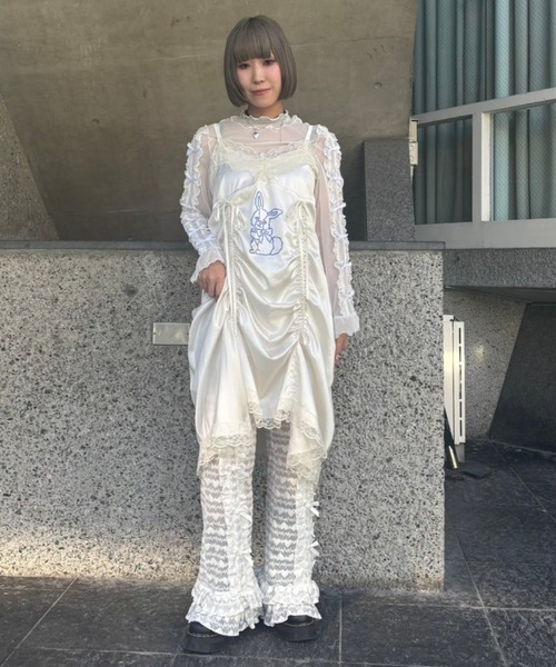 Candy Stripper（キャンディストリッパー）の「LOVE ME FLARE パンツ（その他パンツ・レディース・ブラック/オフホワイト・FREE）」の13枚目の写真