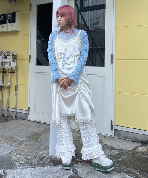 Candy Stripper（キャンディストリッパー）の「LOVE ME FLARE パンツ（その他パンツ・レディース・ブラック/オフホワイト・FREE）」の15枚目の写真