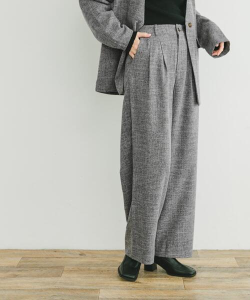 ITEMS URBANRESEARCH(アイテムズ アーバンリサーチ)の「ツイードライクワイドパンツ(その他パンツ・レディース・ブラック・FREE)」の1枚目の写真