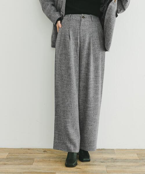 ITEMS URBANRESEARCH(アイテムズ アーバンリサーチ)の「ツイードライクワイドパンツ(その他パンツ・レディース・ブラック・FREE)」の2枚目の写真