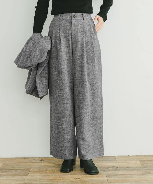 ITEMS URBANRESEARCH(アイテムズ アーバンリサーチ)の「ツイードライクワイドパンツ(その他パンツ・レディース・ブラック・FREE)」の3枚目の写真