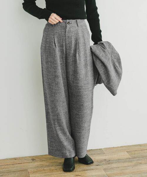 ITEMS URBANRESEARCH(アイテムズ アーバンリサーチ)の「ツイードライクワイドパンツ(その他パンツ・レディース・ブラック・FREE)」の4枚目の写真