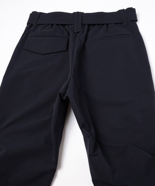 Stretch Taffeta Straight Pant with Long Belt（スラックス