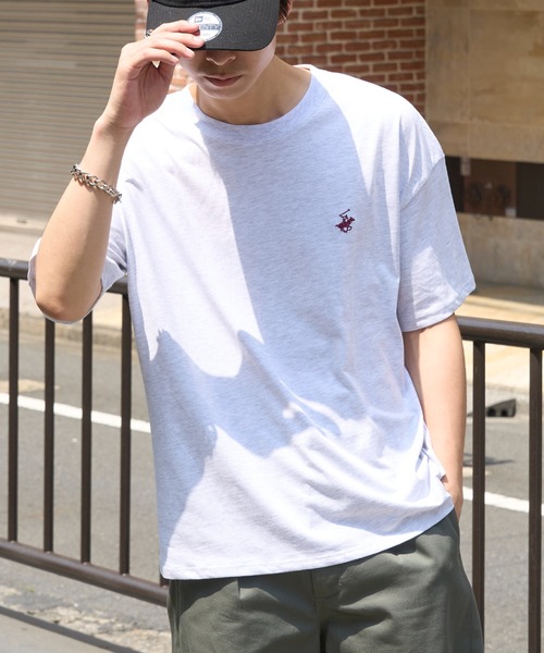 BEVERLY HILLS POLO CLUB（ビバリーヒルズポロクラブ）の「【BEVERLY HILLS POLO CLUB】Classical pony logo tee クラシカルポニー刺繍Tシャツ（Tシャツ/カットソー・レディース・ホワイト/グリーン/ネイビー/グレイッシュベージュ/ワイン/ブラック/グレー・M/L）」の11枚目の写真