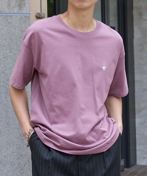 BEVERLY HILLS POLO CLUB（ビバリーヒルズポロクラブ）の「【BEVERLY HILLS POLO CLUB】Classical pony logo tee クラシカルポニー刺繍Tシャツ（Tシャツ/カットソー・レディース・ホワイト/グリーン/ネイビー/グレイッシュベージュ/ワイン/ブラック/グレー・M/L）」の19枚目の写真