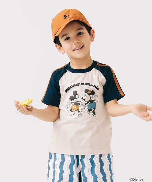 B:MING by BEAMS（ビーミングバイビームス）の「Disney /  MICKEY ＆ MINNIE / ラグラン プリント Tシャツ 2025SS（90～150cm）（Tシャツ/カットソー・キッズ・レッド/ネイビー・120/110/100/90/150/140/130）」の2枚目の写真