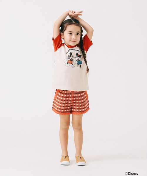 B:MING by BEAMS（ビーミングバイビームス）の「Disney /  MICKEY ＆ MINNIE / ラグラン プリント Tシャツ 2025SS（90～150cm）（Tシャツ/カットソー・キッズ・レッド/ネイビー・120/110/100/90/150/140/130）」の3枚目の写真