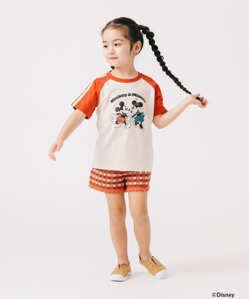 B:MING by BEAMS（ビーミングバイビームス）の「Disney /  MICKEY ＆ MINNIE / ラグラン プリント Tシャツ 2025SS（90～150cm）（Tシャツ/カットソー・キッズ・レッド/ネイビー・120/110/100/90/150/140/130）」の4枚目の写真