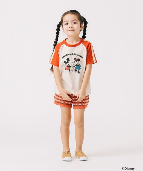 B:MING by BEAMS（ビーミングバイビームス）の「Disney /  MICKEY ＆ MINNIE / ラグラン プリント Tシャツ 2025SS（90～150cm）（Tシャツ/カットソー・キッズ・レッド/ネイビー・120/110/100/90/150/140/130）」の6枚目の写真