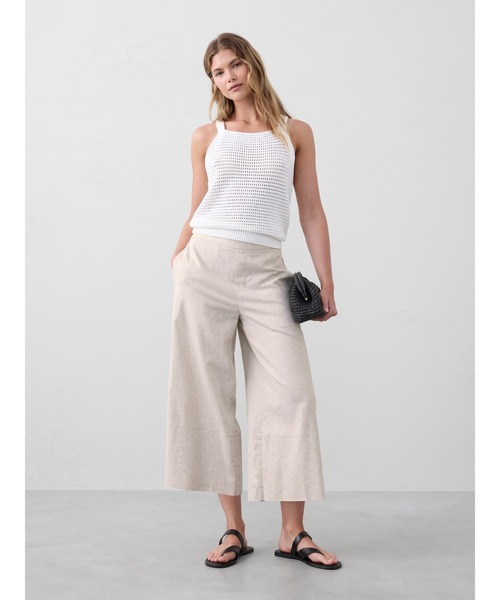 値下☆新品タグ付き バナナリパブリック クロップドパンツ セール】BANANA REPUBLIC FACTORY STORE リネンブレンド ワイド