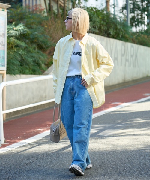 CIAOPANIC TYPY(チャオパニックティピー)の「【ユニセックス】ビックシルエットワッシャーコットンブロードシャツ(シャツ/ブラウス・メンズ・イエロー/ブルー/ホワイト/チャコールグレー・MEDIUM/LARGE)」の5枚目の写真