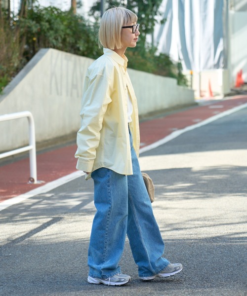 CIAOPANIC TYPY(チャオパニックティピー)の「【ユニセックス】ビックシルエットワッシャーコットンブロードシャツ(シャツ/ブラウス・メンズ・イエロー/ブルー/ホワイト/チャコールグレー・MEDIUM/LARGE)」の12枚目の写真