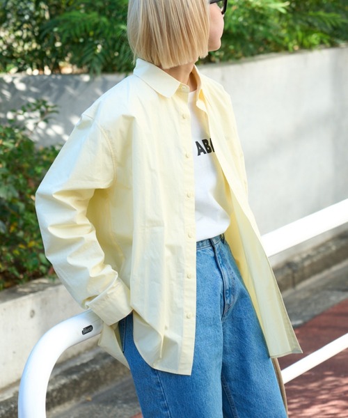 CIAOPANIC TYPY(チャオパニックティピー)の「【ユニセックス】ビックシルエットワッシャーコットンブロードシャツ(シャツ/ブラウス・メンズ・イエロー/ブルー/ホワイト/チャコールグレー・MEDIUM/LARGE)」の10枚目の写真