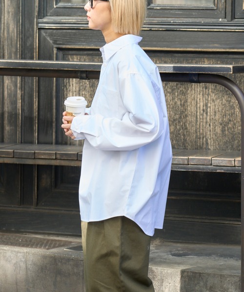 CIAOPANIC TYPY(チャオパニックティピー)の「【ユニセックス】ビックシルエットワッシャーコットンブロードシャツ(シャツ/ブラウス・メンズ・イエロー/ブルー/ホワイト/チャコールグレー・MEDIUM/LARGE)」の16枚目の写真